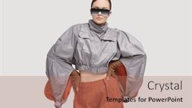  Presentation with makeup fashion model applying lipstick - Presentation design having portrait-of-a-beautiful-girl background and a  colored foreground