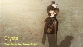  Presentation with gothic fashion - Slide set with portrait of a beautiful gothic woman in black clothes posing outdoor beauty fashion background and a coral colored foreground