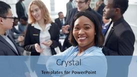  Presentation with black woman - Colorful PPT layouts enhanced with portrait-of-a-beautiful-happy backdrop and a light blue colored foreground