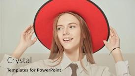  Presentation with wide - Theme enhanced with portrait-of-a-beautiful-happy background and a coral colored foreground