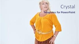  Presentation with old clothes - Slide deck consisting of portrait-of-a-beautiful-lady background and a sky blue colored foreground