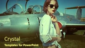  Presentation with pilot - PPT layouts featuring portrait-of-a-beautiful-pilot background and a tawny brown colored foreground