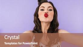  Presentation with makeup - Colorful PPT layouts enhanced with portrait of a beautiful pin backdrop and a red colored foreground