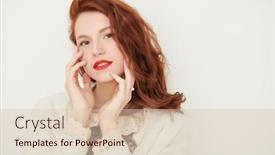  Presentation with feminine - Theme with portrait-of-a-beautiful-red background and a  colored foreground