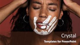  Presentation with hand print - Beautiful presentation theme featuring tribal art - portrait of a beautiful sad backdrop and a tawny brown colored foreground