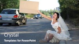  Presentation with bride - Slides enhanced with portrait-of-a-beautiful-screaming background and a gray colored foreground