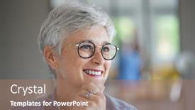  Presentation with hair - Slide set enhanced with portrait-of-a-beautiful-smiling background and a coral colored foreground