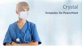  Presentation with covid coronavirus - Slide set featuring portrait-of-a-beautiful-smiling background and a sky blue colored foreground