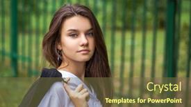 Presentation with teen girl - Slide deck consisting of portrait-of-a-beautiful-teen background and a tawny brown colored foreground
