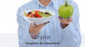  Presentation with green plate - Beautiful PPT theme featuring portrait-of-a-beautiful-woman backdrop and a light blue colored foreground