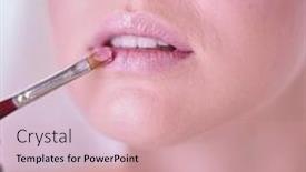  Presentation with green plate - PPT theme consisting of portrait-of-a-beautiful-woman background and a lemonade colored foreground