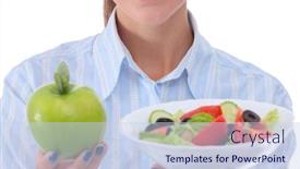 Presentation with green plate - Audience pleasing theme consisting of portrait-of-a-beautiful-woman backdrop and a sky blue colored foreground