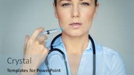  Presentation with lips - Audience pleasing theme consisting of portrait-of-a-beautiful-woman backdrop and a light blue colored foreground