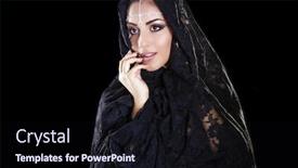  Presentation with black woman - Presentation theme with portrait-of-a-beautiful-woman background and a wine colored foreground