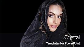  Presentation with black woman - Colorful theme enhanced with portrait-of-a-beautiful-woman backdrop and a dark gray colored foreground