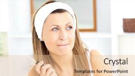  Presentation with bathroom - Presentation enhanced with live nature animated - portrait of a beautiful woman background and a lemonade colored foreground