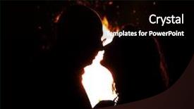  Presentation with couple kiss - Slide deck with ancient city ruins of medina azahara cordoba spain background and a gray colored foreground