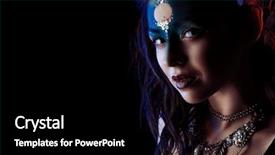  Presentation with fantasy - Theme with portrait of a beautiful young woman with fantasy makeup black background background and a black colored foreground