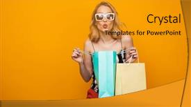  Presentation with beautiful scenery of kuala lumpur - Slide set with portrait of a beautiful young background and a gold colored foreground