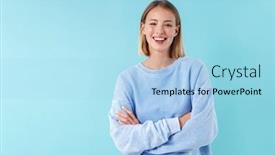  Presentation with blue - PPT layouts featuring portrait-of-a-beautiful-young background and a light blue colored foreground