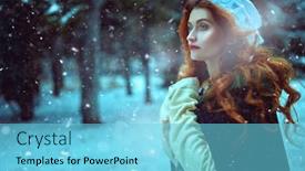  Presentation with middle ages portrait - Beautiful theme featuring portrait-of-a-beautiful-young backdrop and a light blue colored foreground