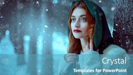  Presentation with middle ages portrait - Cool new presentation theme with portrait-of-a-beautiful-young backdrop and a teal colored foreground