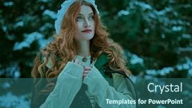  Presentation with middle ages portrait - Slide deck featuring portrait-of-a-beautiful-young background and a ocean colored foreground