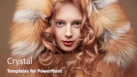  Presentation with fox - Audience pleasing slides consisting of portrait-of-a-beautiful-young backdrop and a tawny brown colored foreground