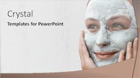  Presentation with spa day - Presentation theme featuring portrait-of-a-beautiful-young background and a  colored foreground