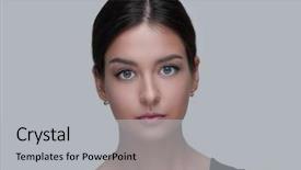  Presentation with beautiful 3d - Theme featuring portrait of a beautiful young background and a light gray colored foreground