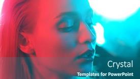  Presentation with cyberpunk - Slides featuring portrait-of-a-beautiful background and a ocean colored foreground