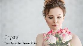  Presentation with beauty - Theme enhanced with portrait-of-a-beauty-woman background and a light gray colored foreground