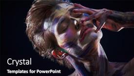  Presentation with black man fashion - Slide set having portrait-of-a-blond-man background and a black colored foreground