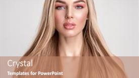  Presentation with hair color - Theme having portrait of a blonde beautiful woman with a long straight light hair portrait of a beautiful woman with a coral color makeup girl with bright fashion make-up beautiful female face fashion model background and a coral colored foreground