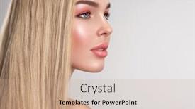  Presentation with hair color - Audience pleasing PPT layouts consisting of portrait of a blonde beautiful woman with a long straight light hair portrait of a beautiful woman with a coral color makeup girl with bright fashion make-up beautiful female face fashion model backdrop and a coral colored foreground