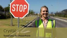  Presentation with street children - PPT theme featuring portrait-of-a-blonde-caucasian background and a gold colored foreground