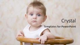  Presentation with baby - Presentation design with portrait of a blue eye background and a  colored foreground