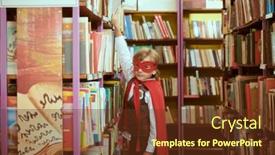  Presentation with education red - Presentation having portrait-of-a-boy-dressed background and a tawny brown colored foreground