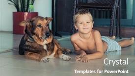  Presentation with isolation - Colorful slide deck enhanced with portrait-of-a-boy backdrop and a coral colored foreground