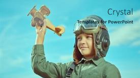  Presentation with children playing - Presentation design enhanced with portrait-of-a-boy background and a light blue colored foreground