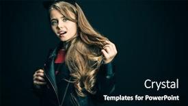  Presentation with kids fashion - Cool new slides with portrait of a bright cute schoolgirl fashion for active kids backdrop and a black colored foreground