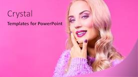  Presentation with pink beauty - PPT theme enhanced with portrait-of-a-bright-emotional background and a light gray colored foreground