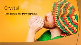  Presentation with bright yellow - Cool new presentation theme with portrait-of-a-bright-man backdrop and a yellow colored foreground