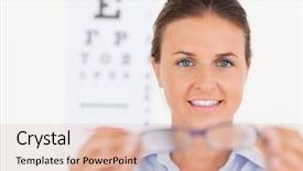  Presentation with eye disease - Slides enhanced with portrait of a brunette eye background and a lemonade colored foreground