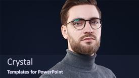  Presentation with glasses - Presentation theme enhanced with portrait-of-a-brutal-attractive background and a tawny brown colored foreground