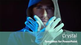  Presentation with black man - Presentation theme enhanced with portrait-of-a-brutal-man background and a seafoam green colored foreground