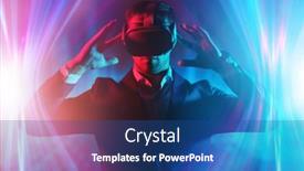  Presentation with information technologies - Slides having portrait-of-a-businessman-looking background and a ocean colored foreground