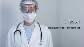  Presentation with lab coat - Amazing slides having portrait-of-a-caucasian-female backdrop and a light gray colored foreground