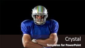  Presentation with american football - Slide set consisting of portrait-of-a-caucasian-male background and a wine colored foreground