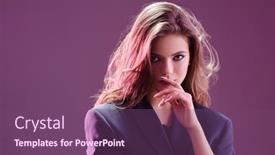  Presentation with cosmetics beauty - Audience pleasing presentation consisting of portrait-of-a-charming-girl backdrop and a violet colored foreground